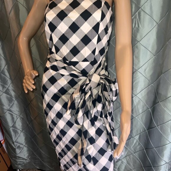 NWT Sz 2 WHITE HOUSE BLACK MARKET GINGHAM SHEATH DRESS, REMOVABLE BELT - Picture 3 of 12